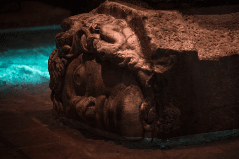 Heads of Medusa Gorgon in the Basilica Cistern